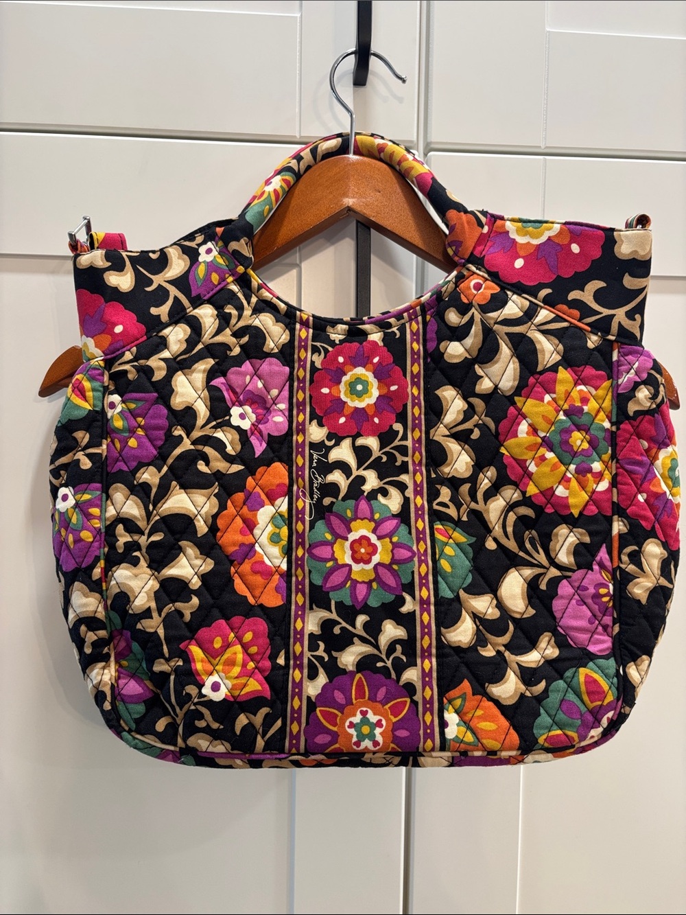 Vera Bradley Quilted Floral Tote Bag in Black and Multicolor - Picture 2 of 7